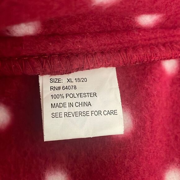 Unbranded Red Polka Dot Fleece Lined Jacket sz XL - Picture 10 of 10